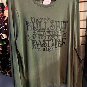 Green Graphic Long Sleeve Shirt